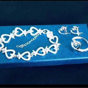 Sterling Silver Heart Jewelry Set